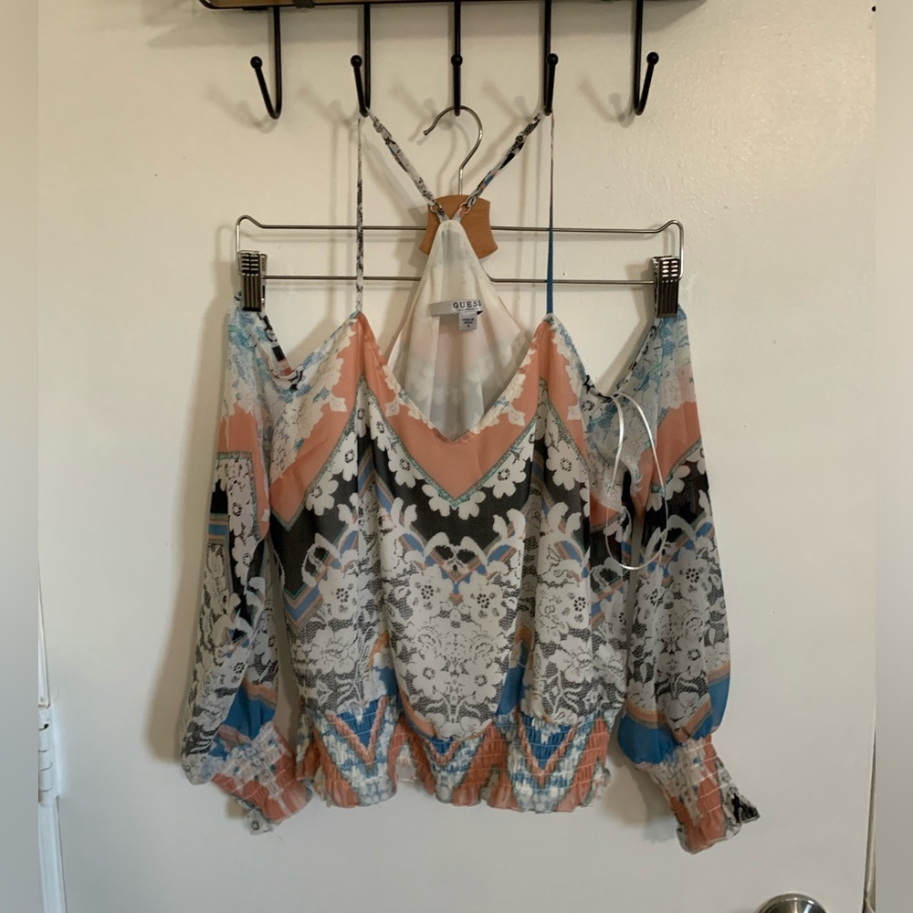 Guess print blouse, size small